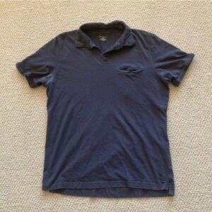 Banana Republic Men’s Polo Shirt Size Medium Stretch 100% Cotton Navy Blue FLAWS